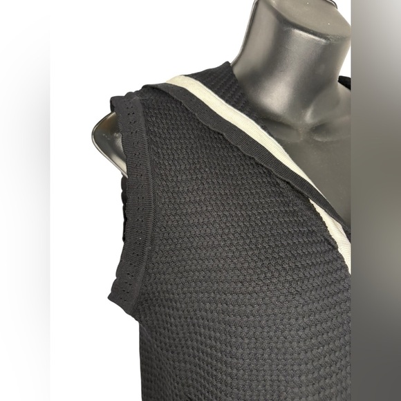 Greenwich V. Korean  style black white Collar Sleeveless Knitted vest Tank Tops - Picture 7 of 10
